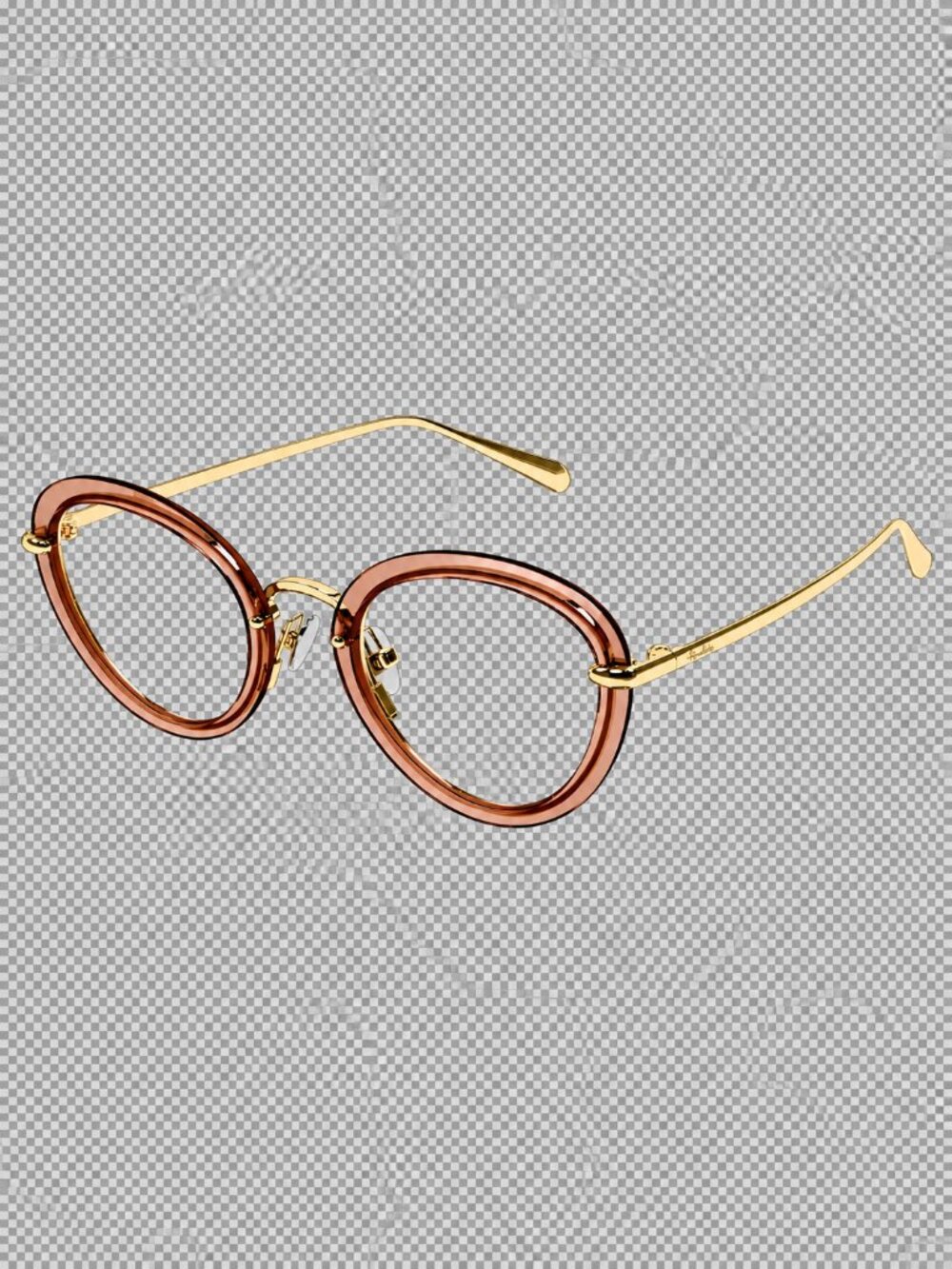 NIB Pomellato PM0107O 003 Gold Brown Eyeglasses Frames 51-22-140